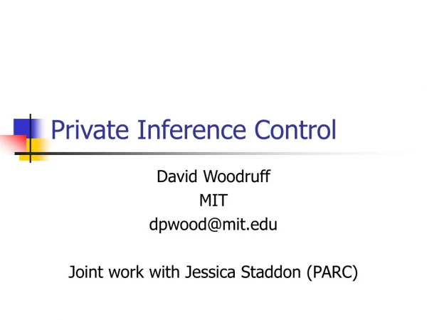 Private Inference Control