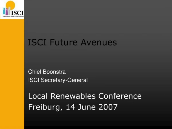 ISCI Future Avenues