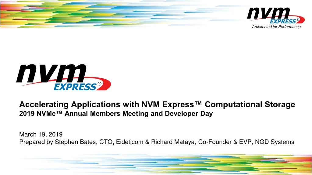 accelerating applications with nvm express