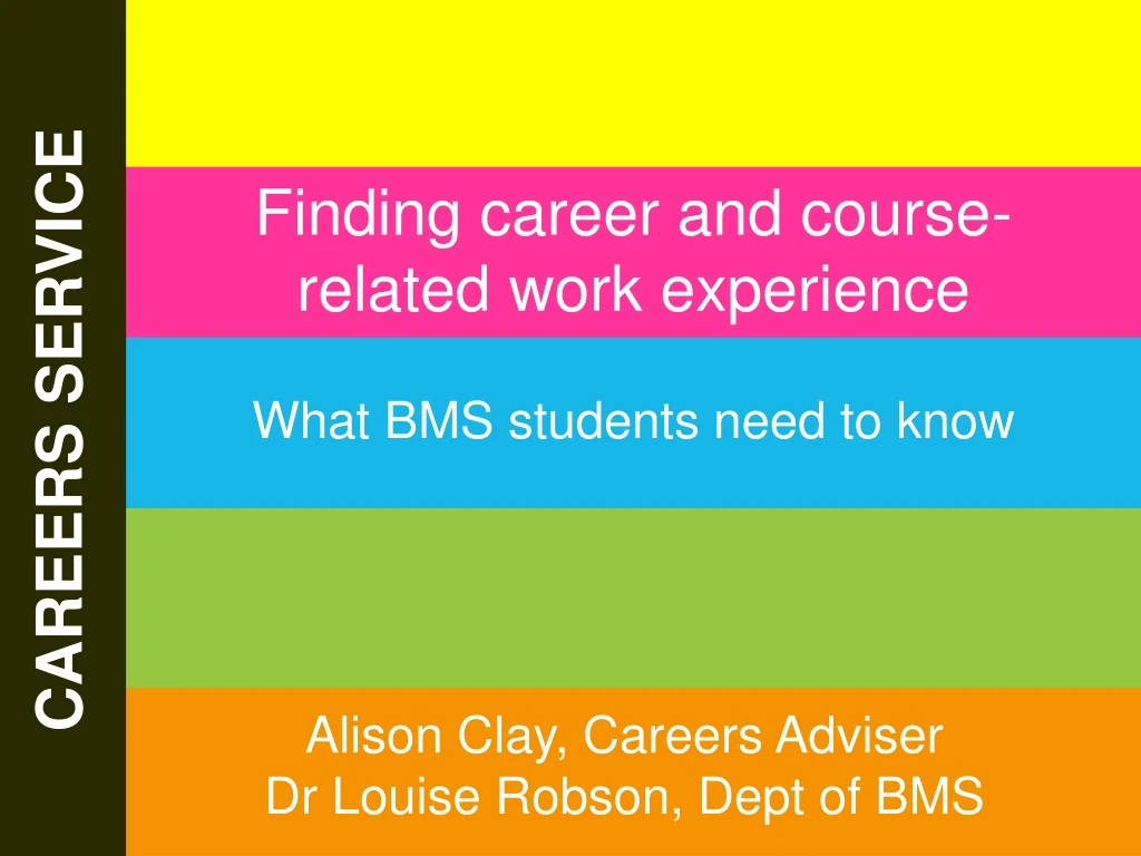 finding career and course related work experience