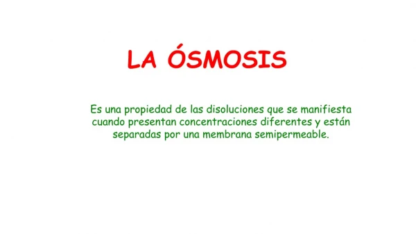 LA ÓSMOSIS