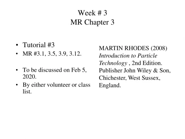 Week # 3 MR Chapter 3