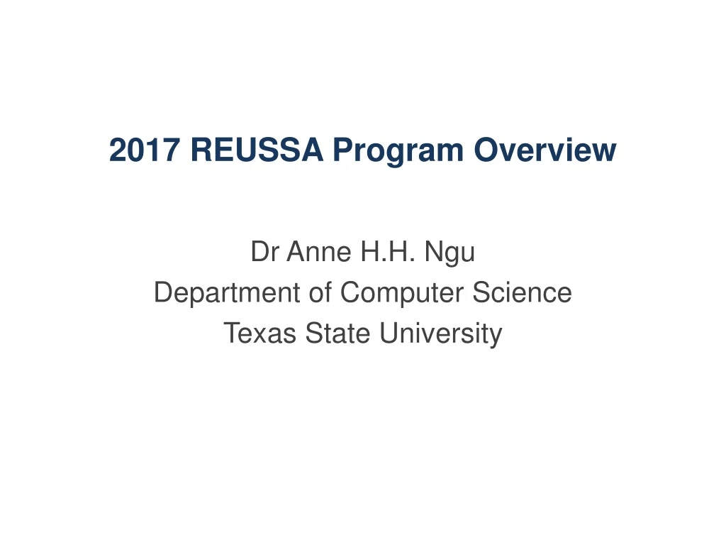 2017 reussa program overview