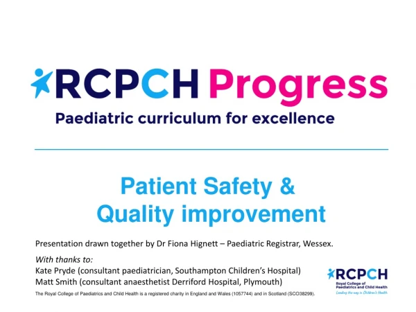 Patient Safety &amp;  Quality improvement