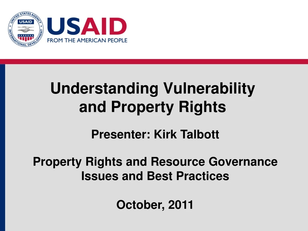 understanding vulnerability and property rights