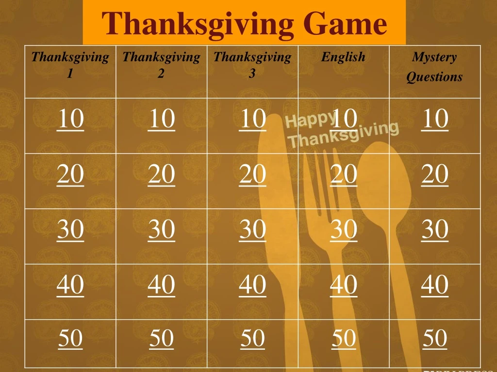 thanksgiving game