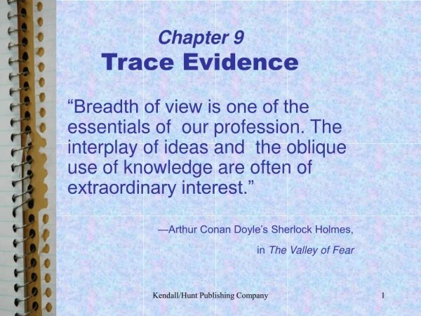 Chapter 9 Trace Evidence