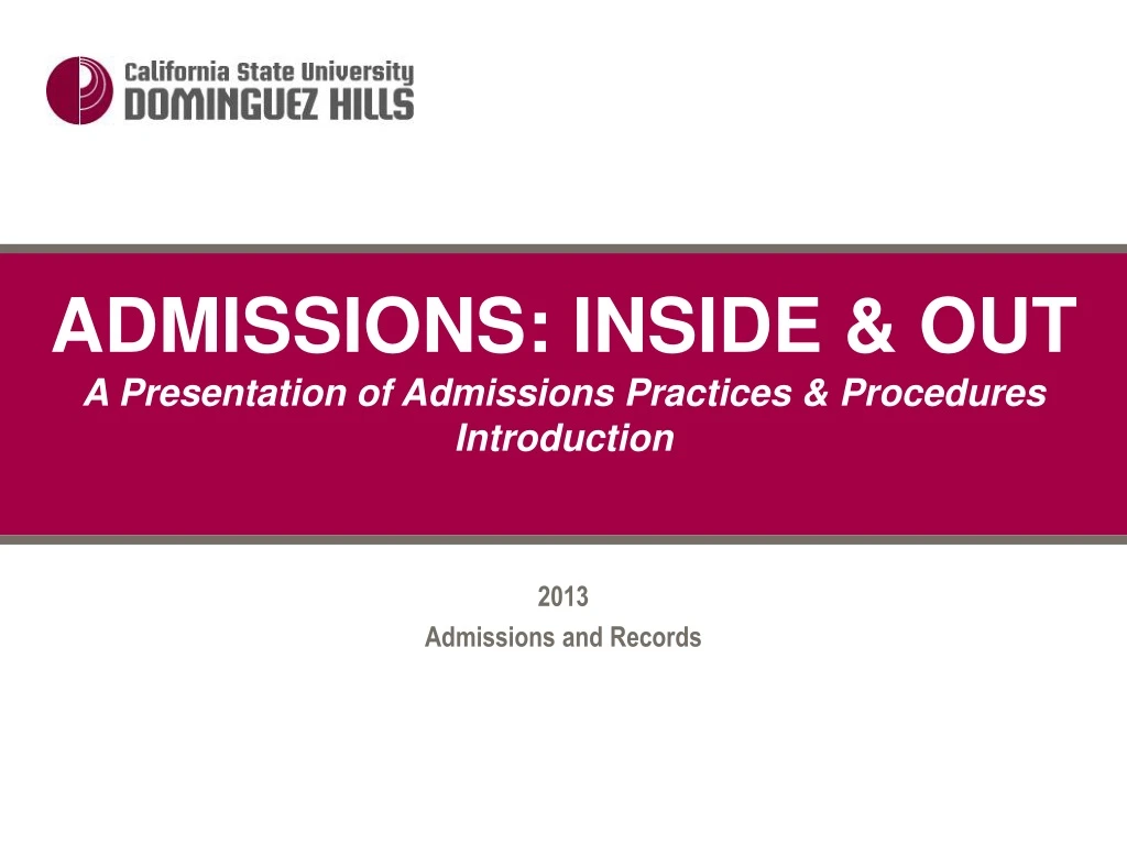 admissions inside out a presentation