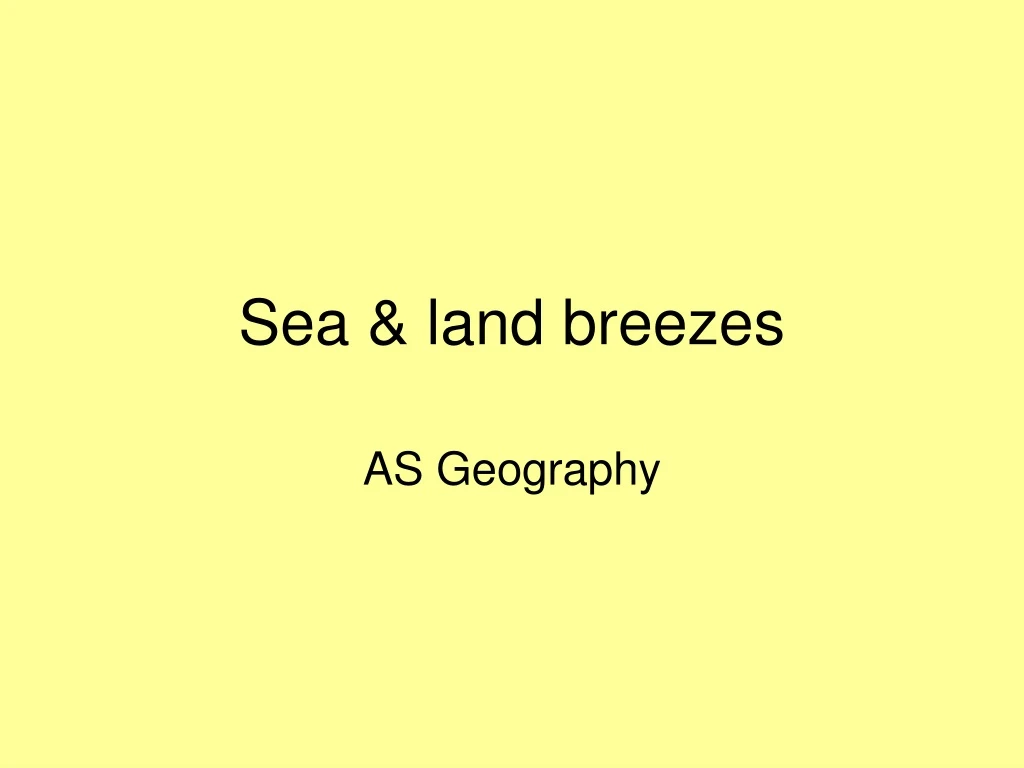 sea land breezes