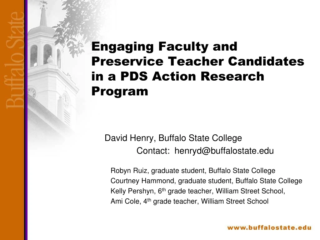 engaging faculty and preservice teacher candidates in a pds action research program