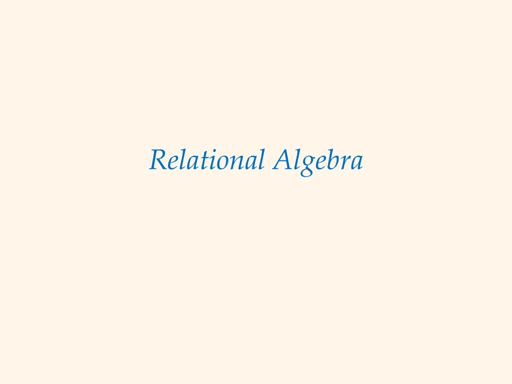 relational algebra