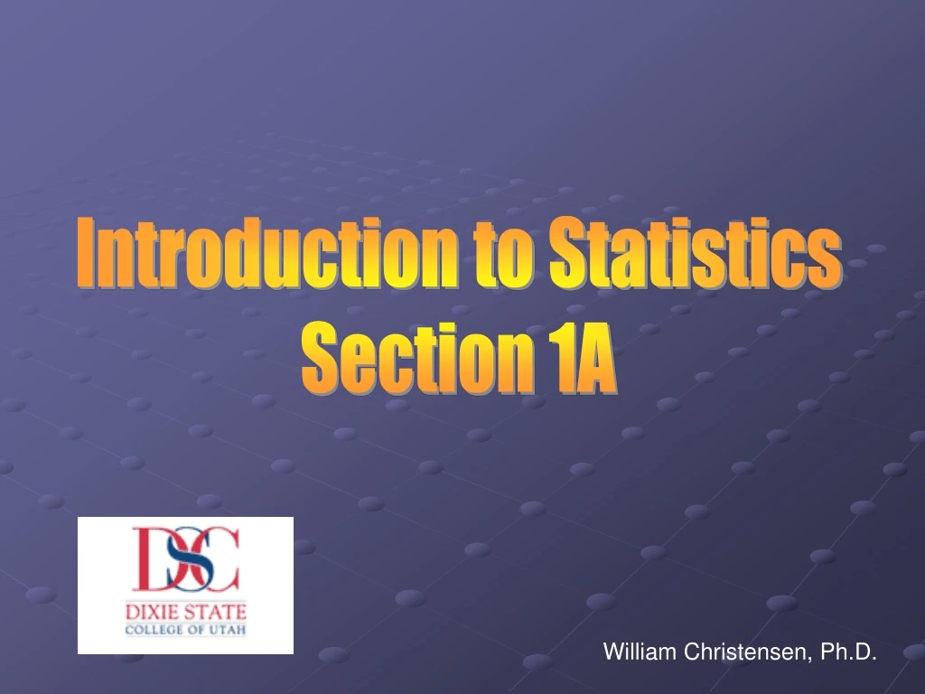 introduction to statistics section 1a