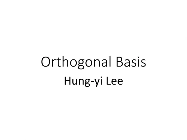 Orthogonal Basis