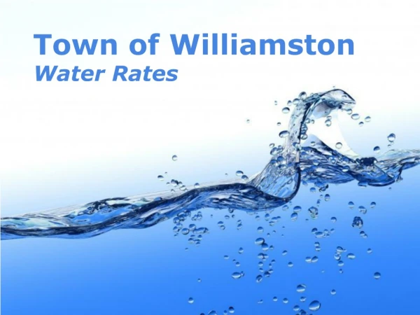 Town of Williamston Water Rates