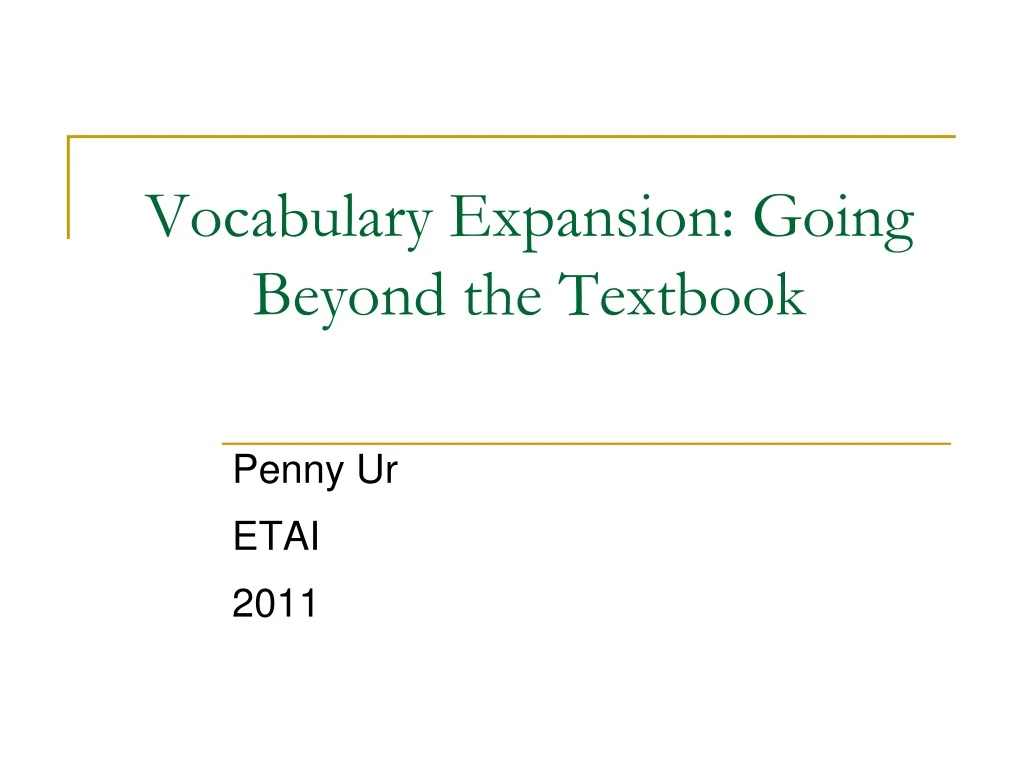 vocabulary expansion going beyond the textbook