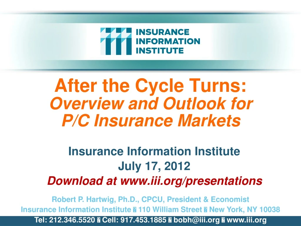 after the cycle turns overview and outlook for p c insurance markets