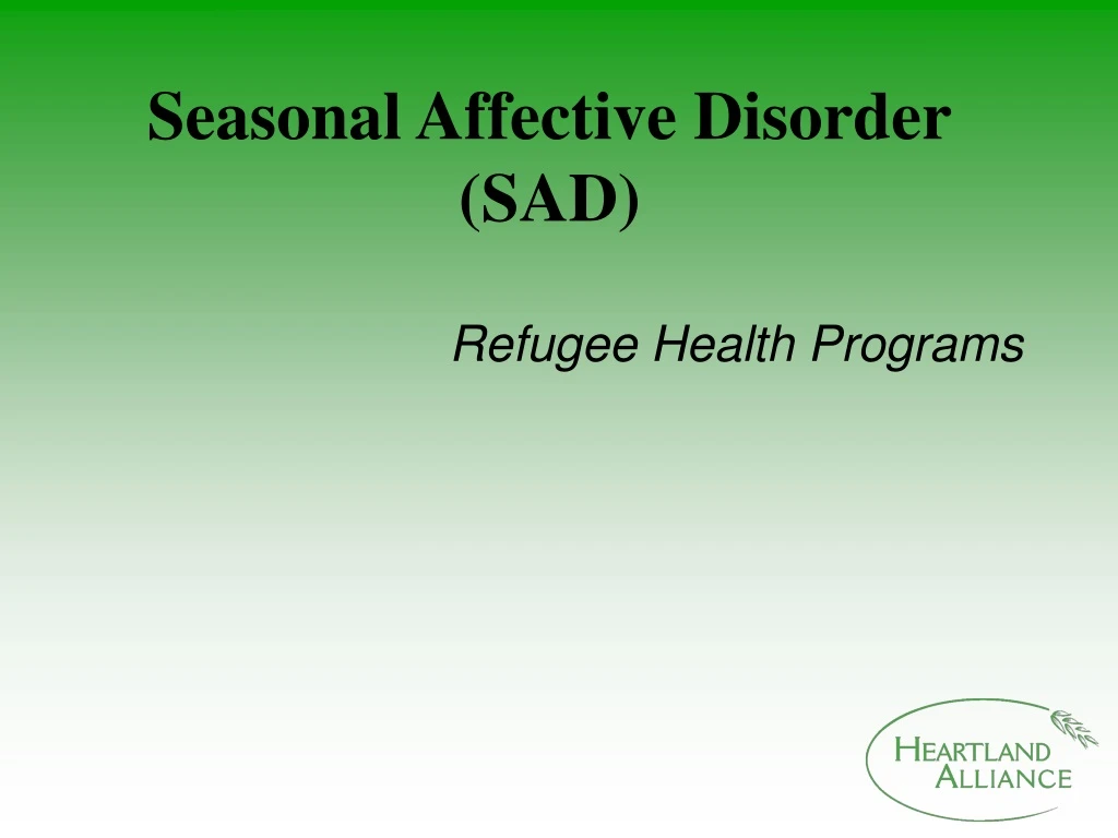 seasonal affective disorder sad