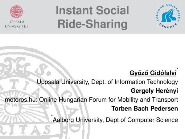 Instant Social  Ride-Sharing