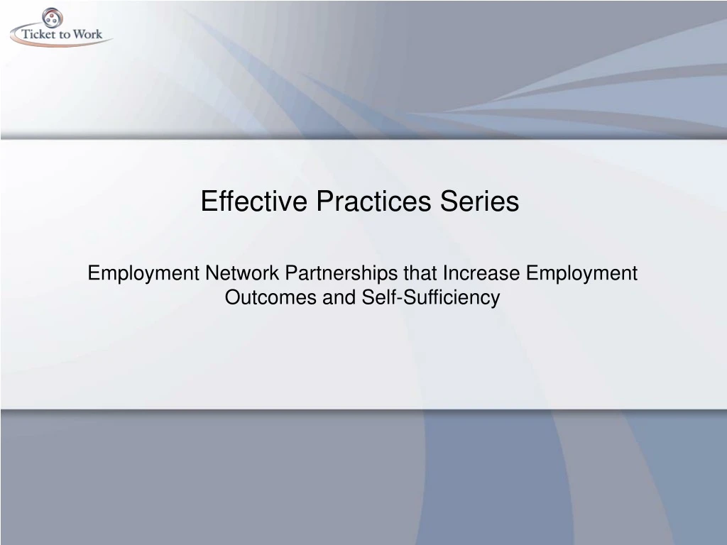 effective practices series