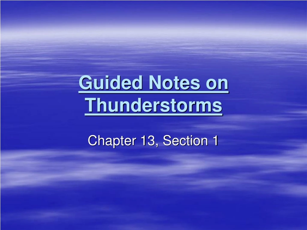 guided notes on thunderstorms