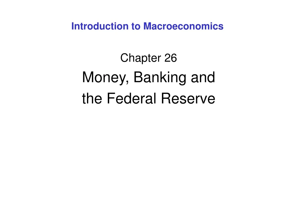 introduction to macroeconomics