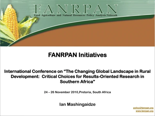 FANRPAN Initiatives