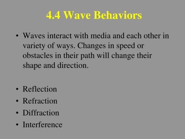 4.4 Wave Behaviors