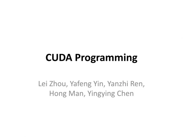 CUDA Programming