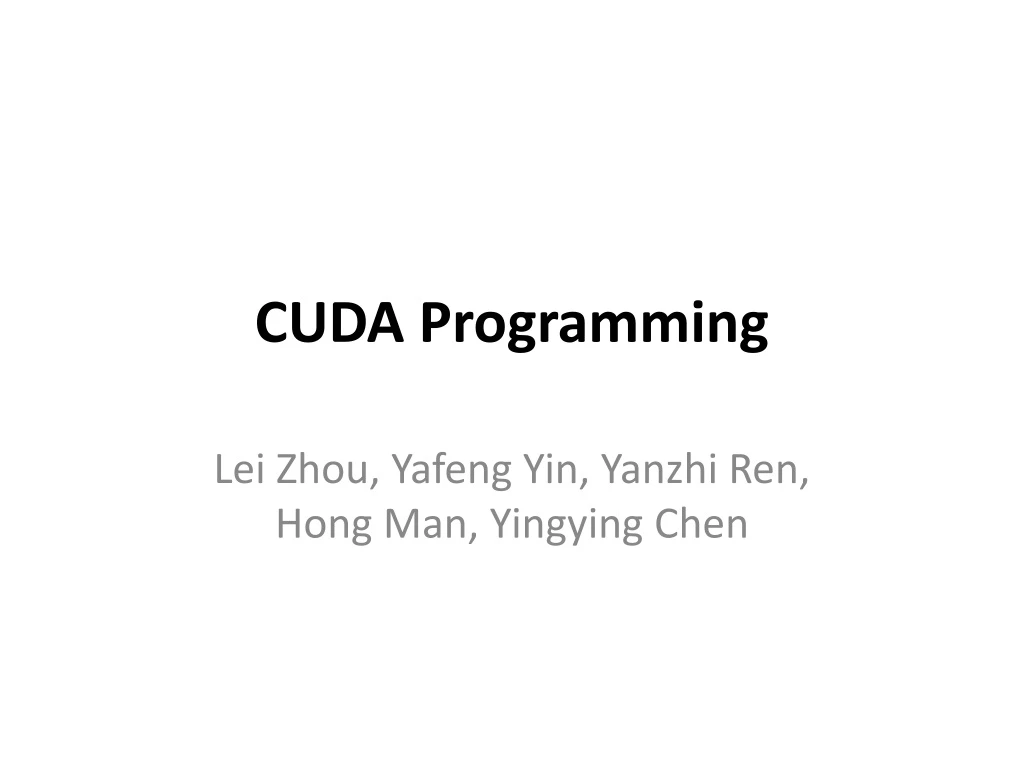 cuda programming