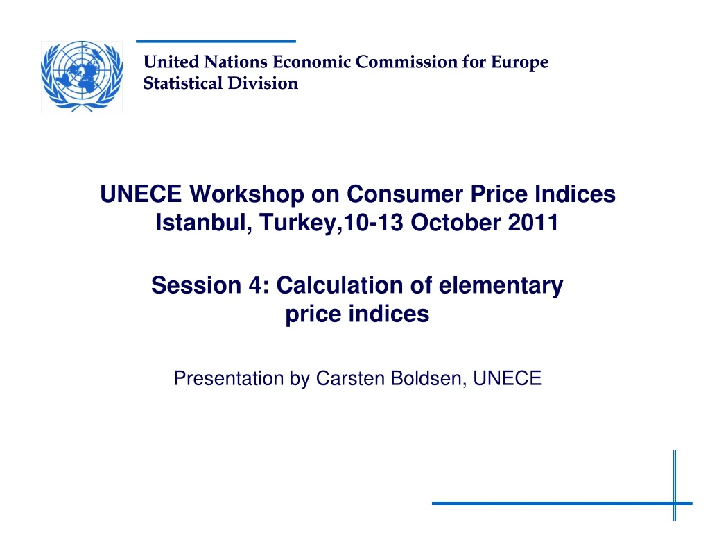 unece workshop on consumer price indices istanbul turkey 10 13 october 2011