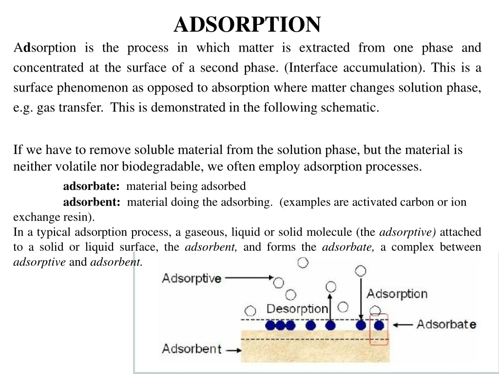 adsorption a d sorption is the process in which
