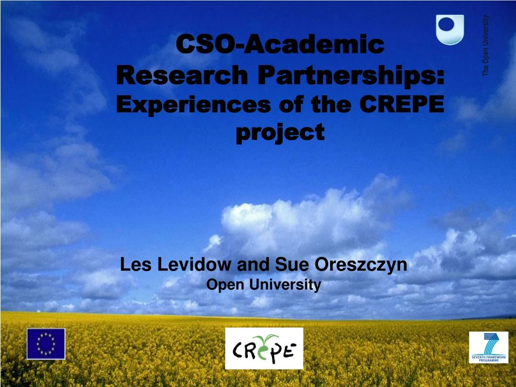 cso academic research partnerships experiences of the crepe project