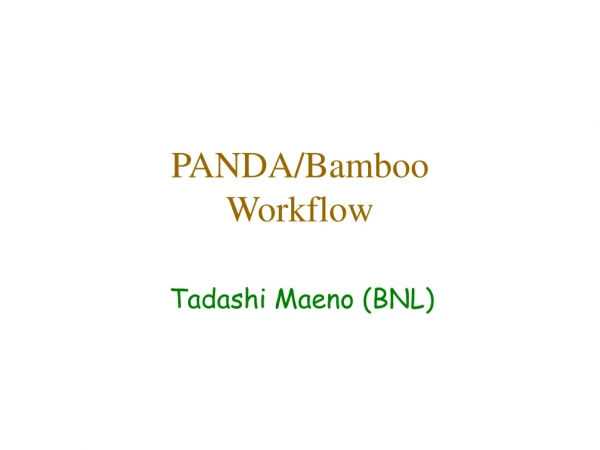 PANDA/Bamboo Workflow