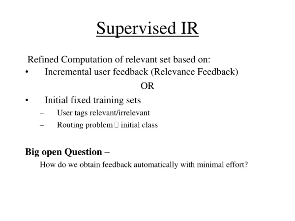 Supervised IR