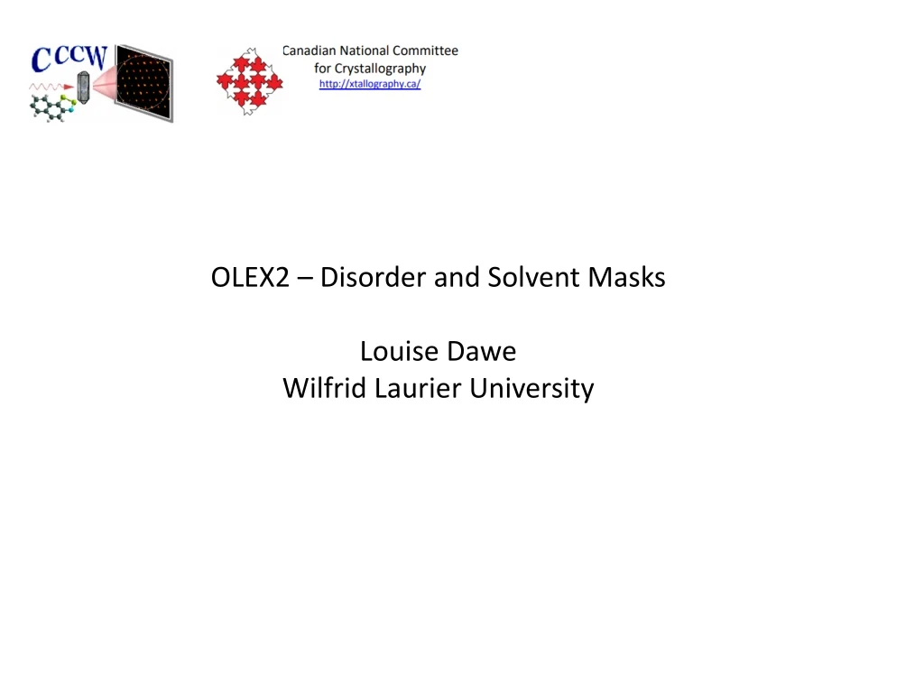 olex2 disorder and solvent masks louise dawe