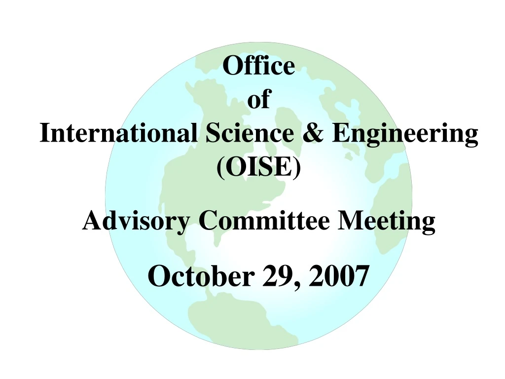 office of international science engineering oise