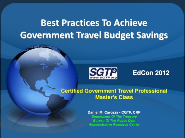 Best Practices To Achieve Government Travel Budget Savings