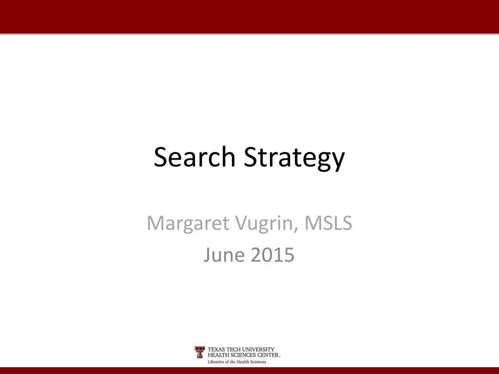 search strategy