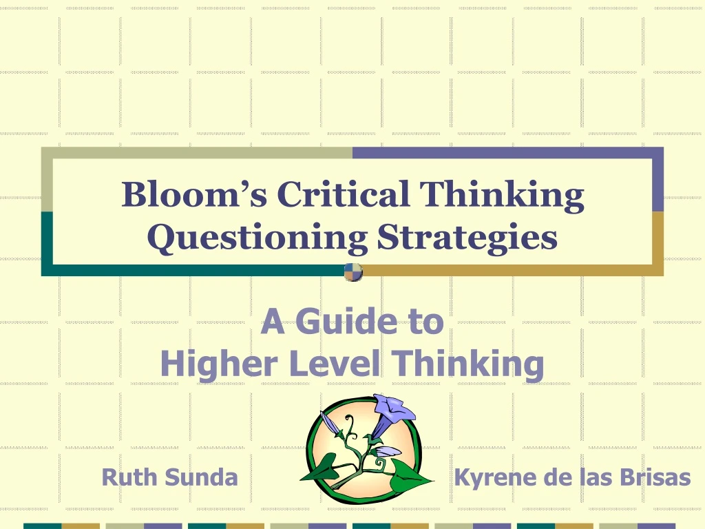 bloom s critical thinking questioning strategies