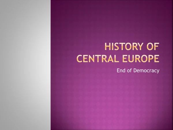 History of central europe