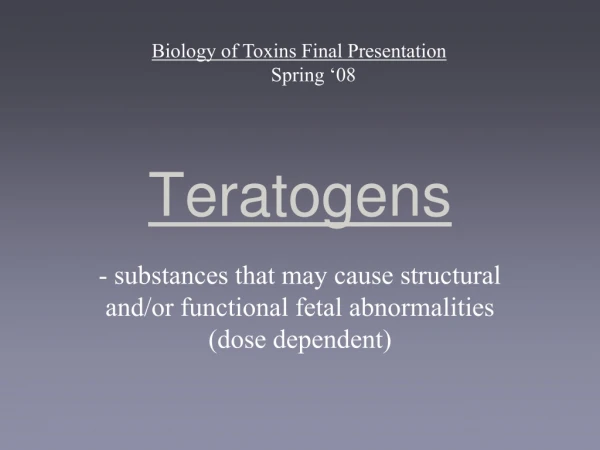 Teratogens