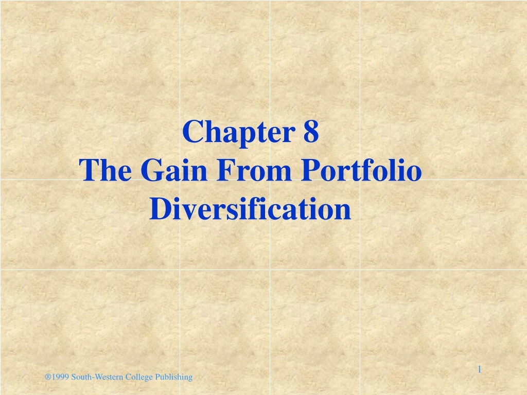 chapter 8 the gain from portfolio diversification