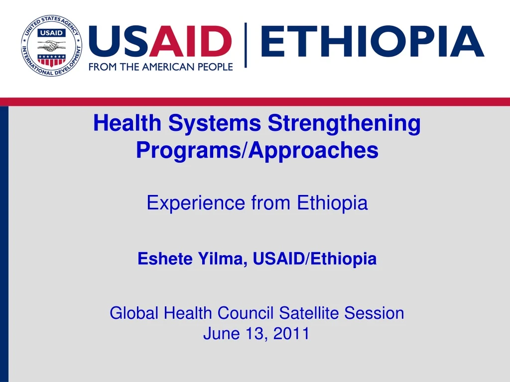 health systems strengthening programs approaches