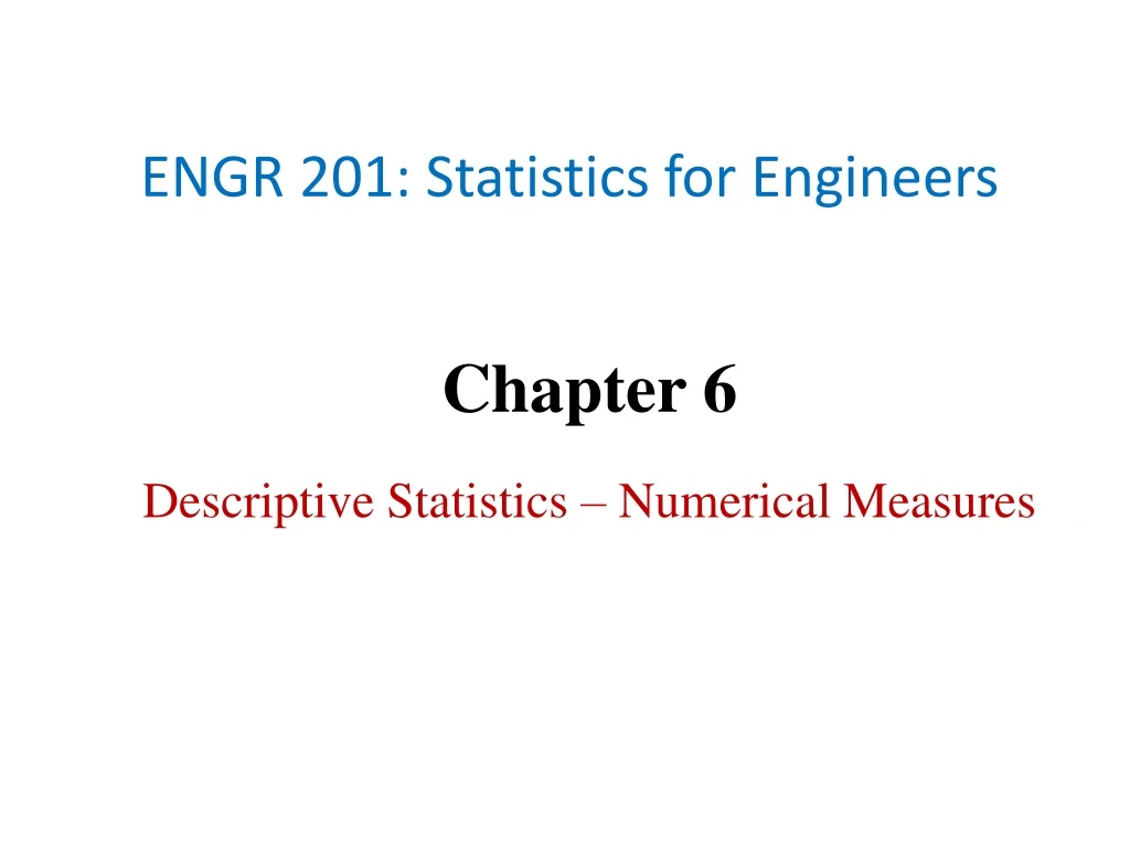engr 201 statistics for engineers