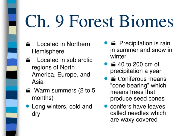 Ch. 9 Forest Biomes
