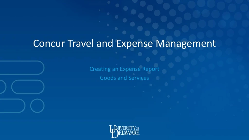 creating an expense report goods and services