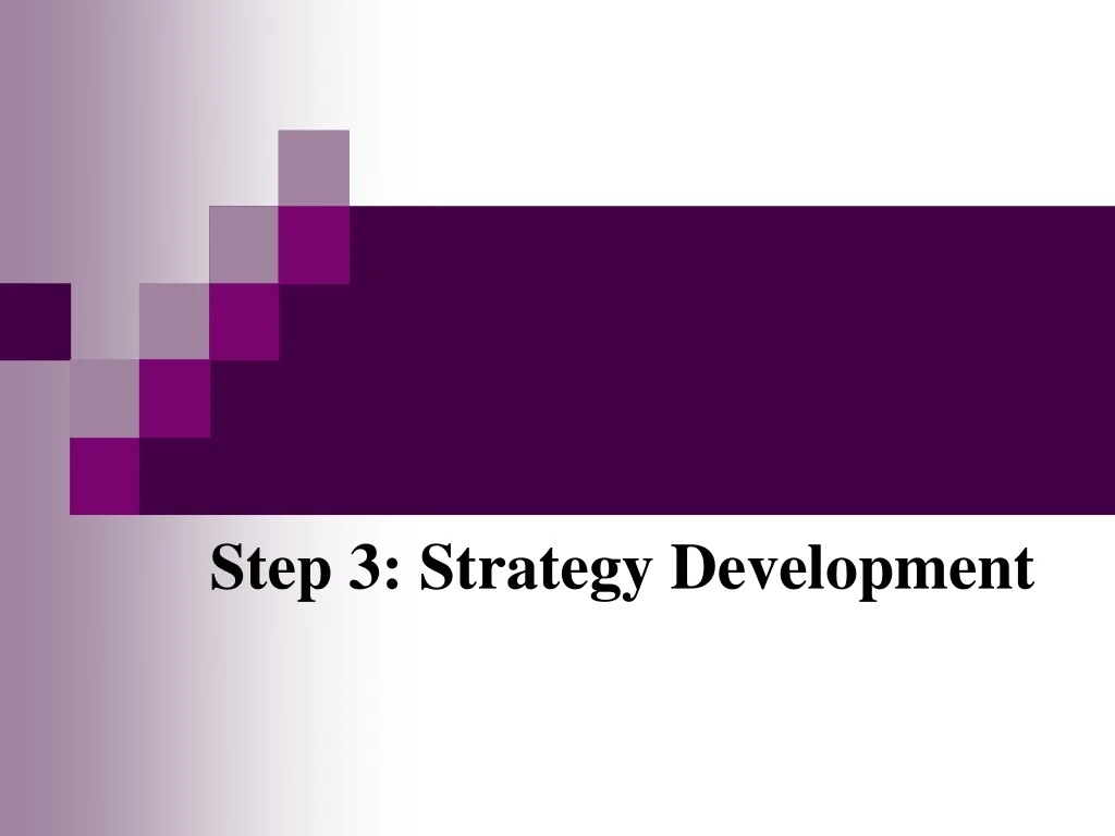 step 3 strategy development