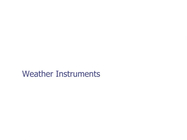 Weather Instruments