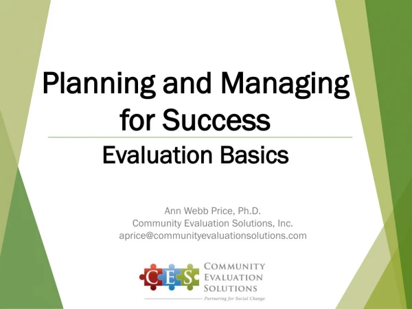 Planning and Managing for Success