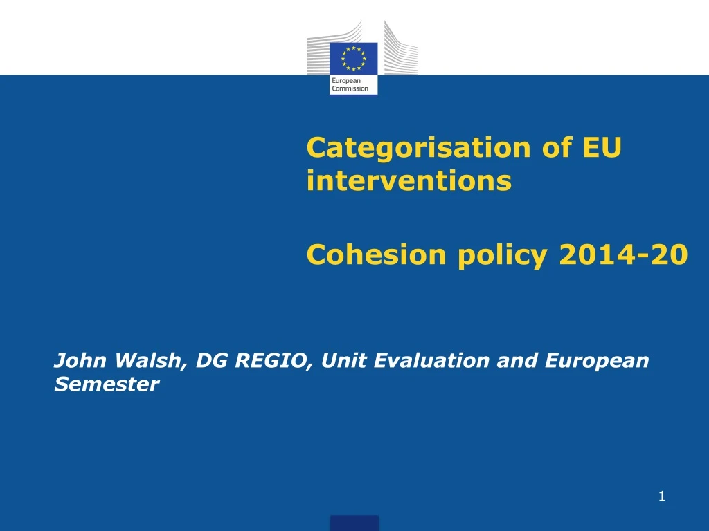 categorisation of eu interventions cohesion policy 2014 20